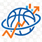 篮球比分网直播 logo，一个篮球和网格背景的图标